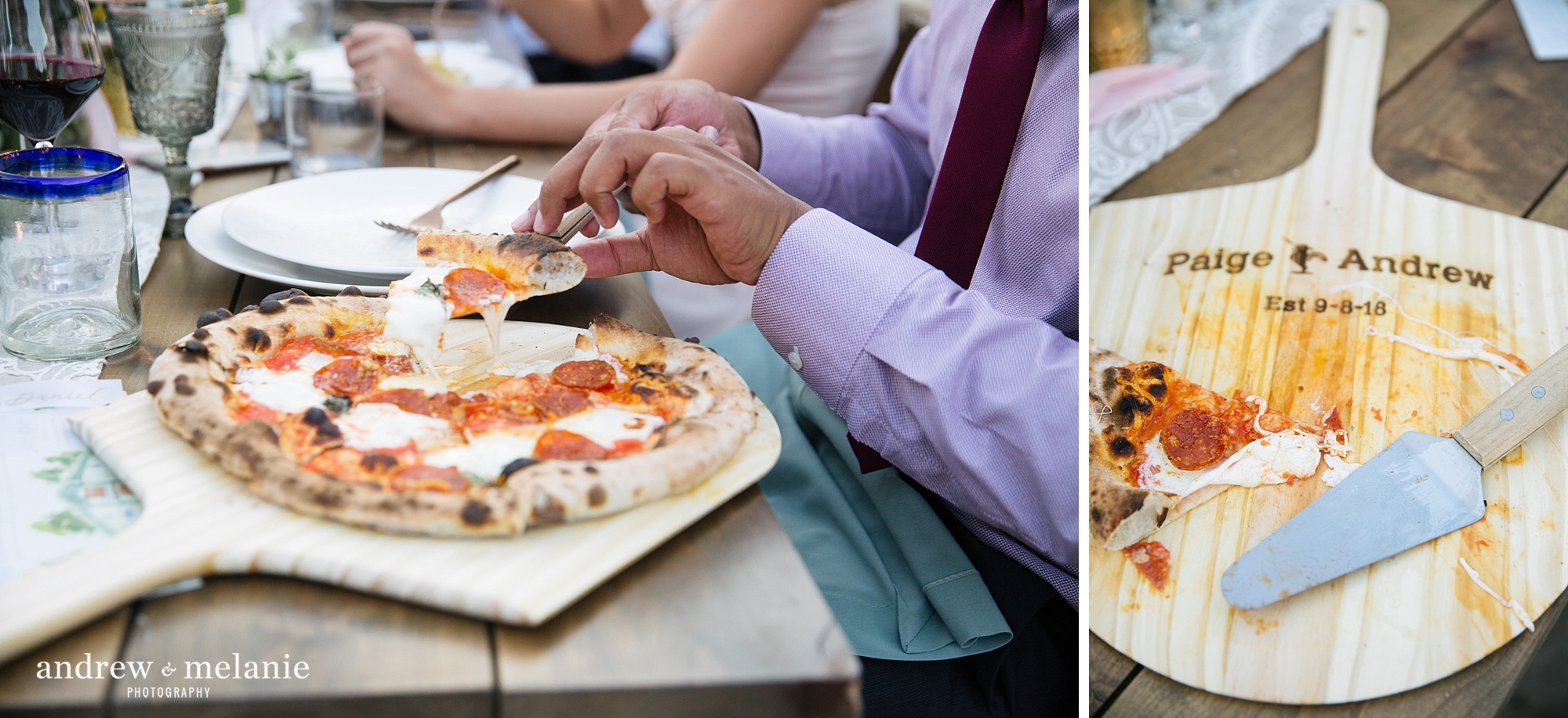 Family style wedding dining