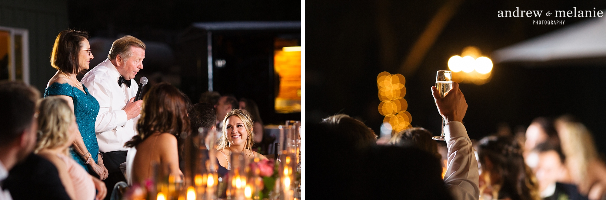 Candle lit wedding tables
