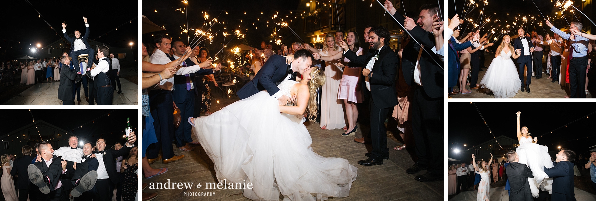 sparkler exit at wedding Northern California