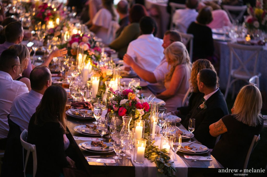 candlelight wedding reception photos