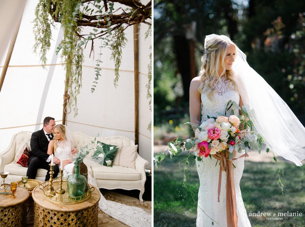 Boho wedding photos. Andrew and Melanie Photography